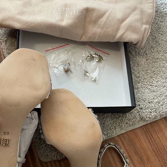 Badgley Mischka Women's Silver Embellished Heels - Picture 4 of 5